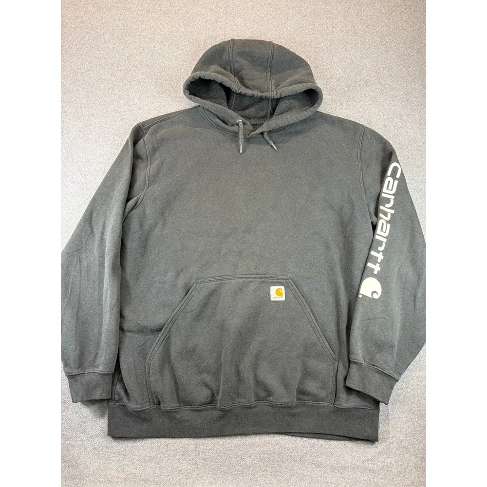 Carhartt‎ Hoodie Mens XL Original Fit Sleeve Logo Graphic Sweatshirt Heavy